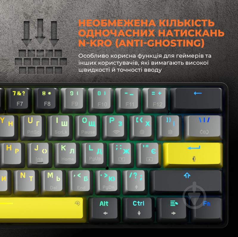 Клавиатура беспроводная GamePro (MK130R Pro) black/grey - фото 20