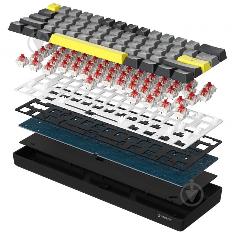 Клавиатура беспроводная GamePro (MK130R Pro) black/grey - фото 2