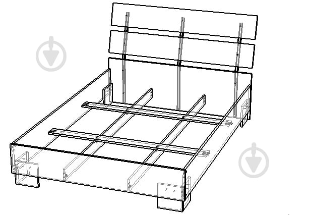 Кровать Вісент Соломон (под ламельный каркас с ножками) 140x200 см белый/графит - фото 2