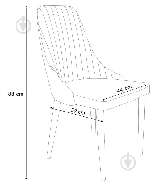 Стілець обідній Homla Louis Ribbon 44x59x88 см бежевий / чорний - фото 6