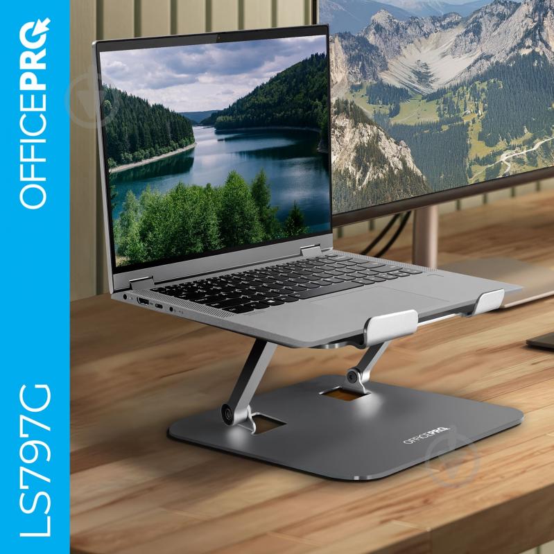 Підставка для ноутбука OfficePro LS797G (LS797G) Aluminum alloy Gray - фото 4