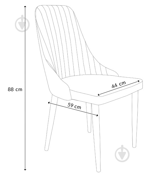 Стілець обідній Homla Louis Ribbon 44x59x88 см синій / чорний - фото 6