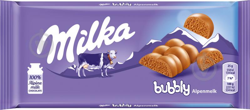 Молочний шоколад Milka пористий Milka м/у 100г - фото 2