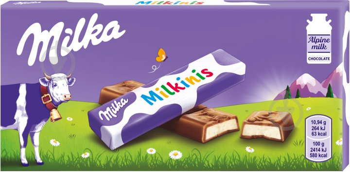 Молочний шоколад Milka Milkinis з молочною начинкою 87.5 г - фото 1