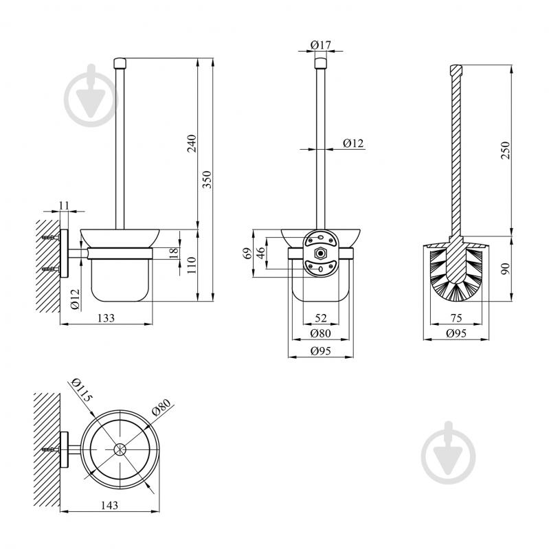 Йоржик для унітаза Kroner KRM Elbe ACG2910 (CV022870) - фото 2 Йоржик для унітаза Kroner KRM Elbe ACG2910 (CV022870) - фото 2