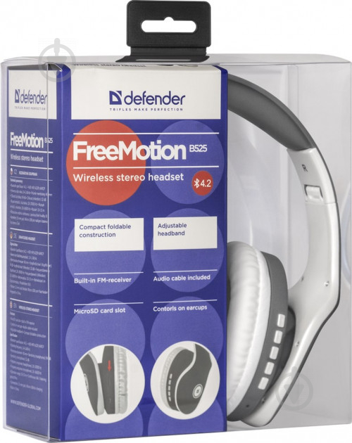 Навушники Defender FreeMotion B525 Bluetooth grey - фото 5