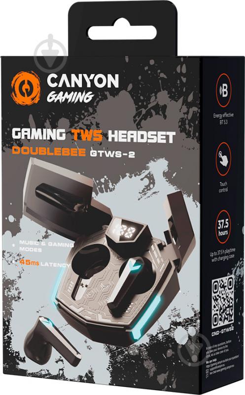 Наушники Canyon Doublebee GTWS-2 Gaming black (CND-GTWS2B) - фото 6