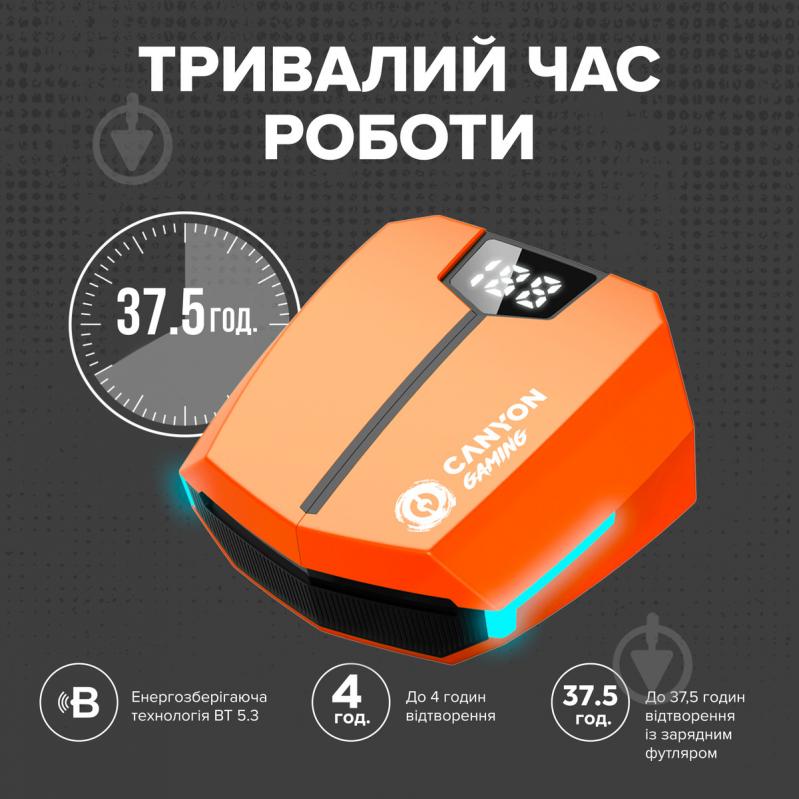 Навушники Canyon Doublebee GTWS-2 Gaming orange (CND-GTWS2O) - фото 7