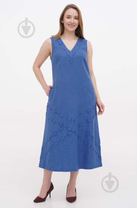 Сукня Галерея льону Даліда 0220/56/1131 р.3XL синій - фото 1 Сукня Галерея льону Даліда 0220/56/1131 р.3XL синій - фото 1