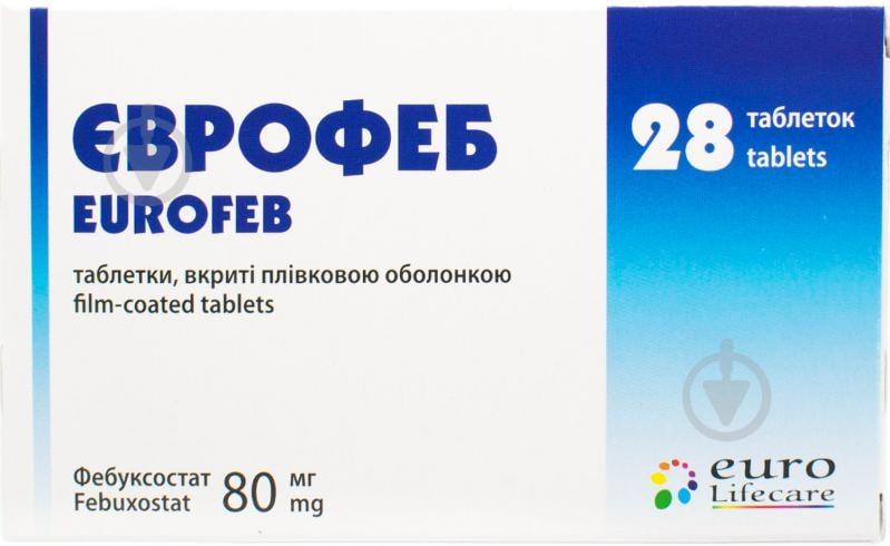 Єврофеб в/плів. обол. по 80 мг №28 (14х2) таблетки - фото 1