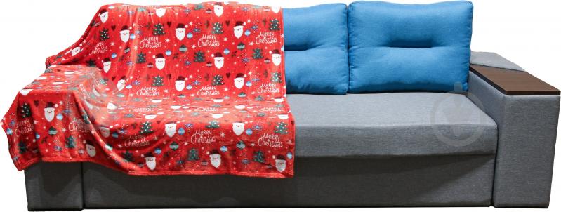 Плед Flannel SANTA 150x200 см красный с рисунком La Nuit - фото 1