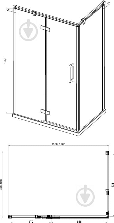 Душевая кабина Bravat Black Line L 120x80 см NWC1231-L - фото 3