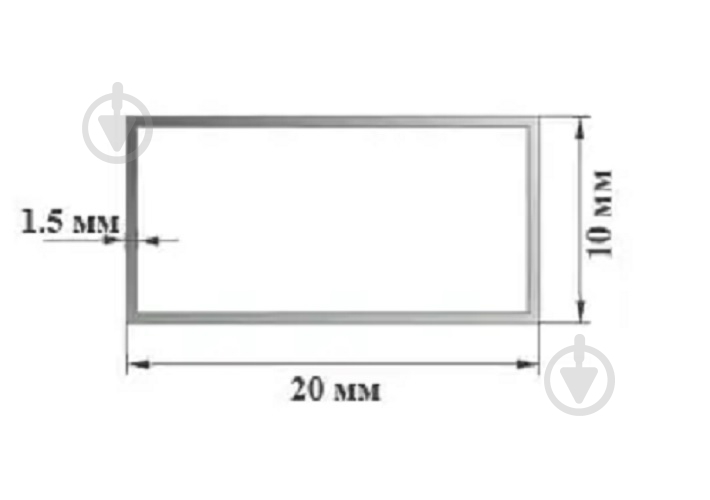Труба Braz Line гладкий 10x20x1,5 мм 2000 мм 20x10x1,5мм серебро 2 м - фото 2