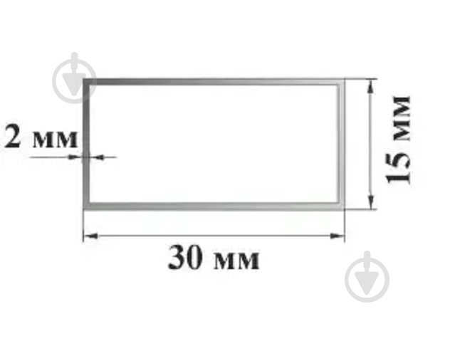 Труба Braz Line гладкий 15x30x2 мм 2000 мм 30x15x2,0мм серебро 2 м - фото 2