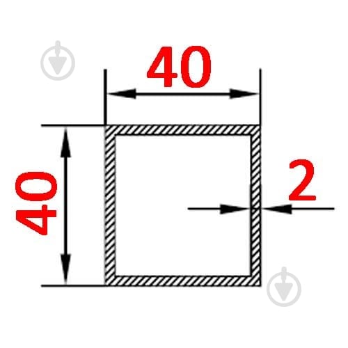 Труба Braz Line гладкий 40x40x2 мм 1000 мм 40х40х2,0 мм серебро 1 м - фото 2