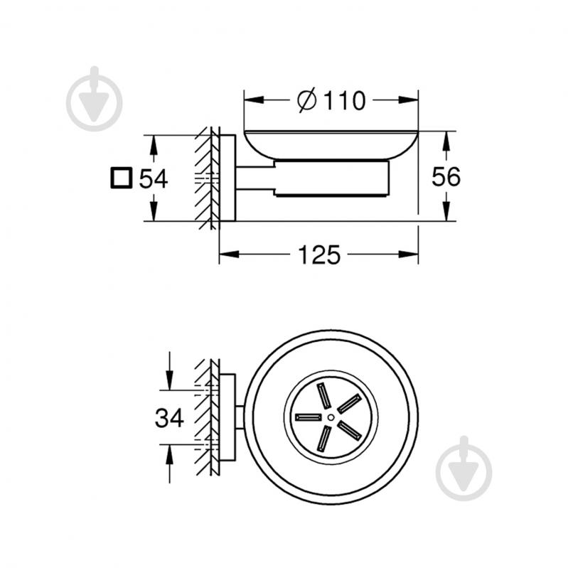 Мыльница Grohe с держателем QuickFix Start Cube 41096000 (CV033396) - фото 2