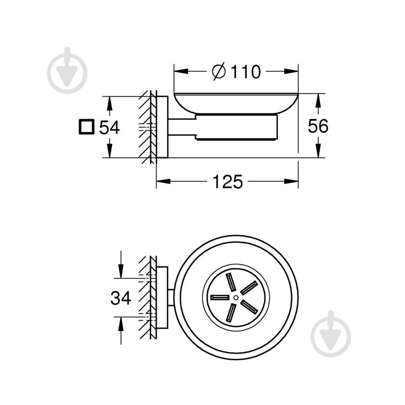 Мыльница Grohe с держателем QuickFix Start Cube 410962430 (CV033762) - фото 2