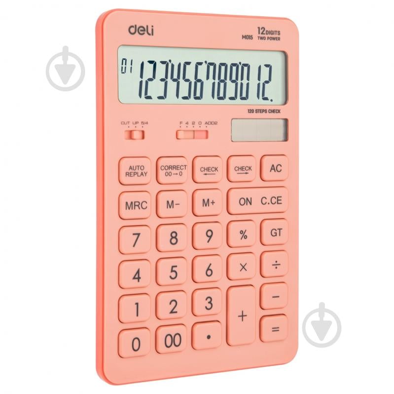 Калькулятор EM01541 красный Deli - фото 2 Калькулятор EM01541 красный Deli - фото 2