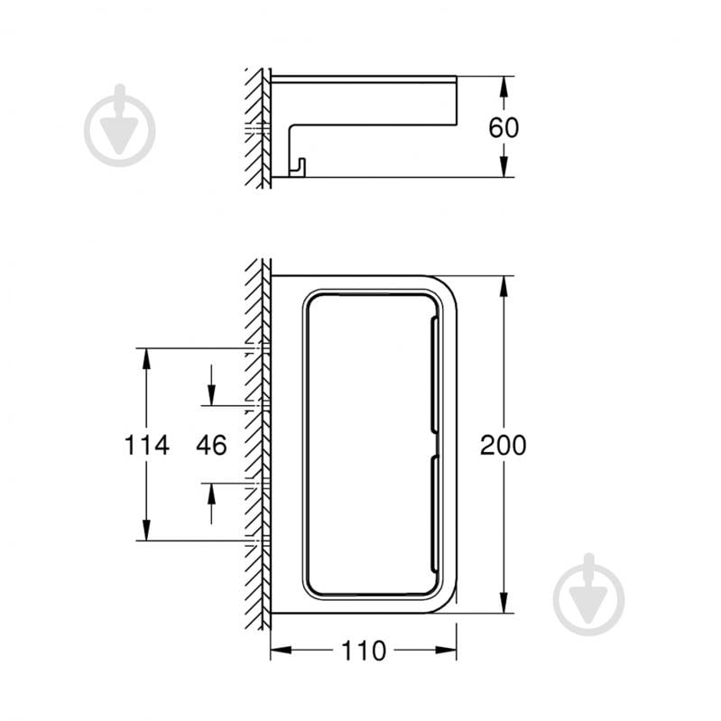 Полка Grohe QuickFix Start Cube з гачками 41107000 (CV035418) - фото 2