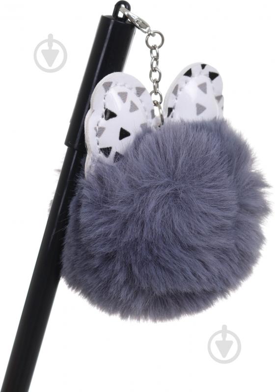 Ручка гелевая Бант с серым помпоном - фото 4