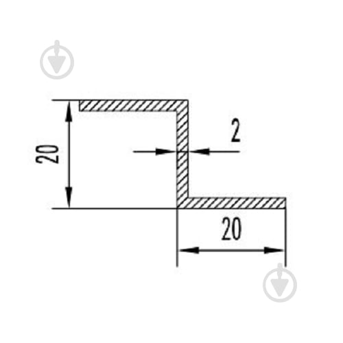 Профиль Braz Line 20х20х20х2,0 мм серебро 2 м - фото 2