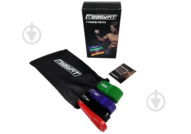 Петля для фитнеса EasyFit набор для подтягиваний и тренировок 2-65 кг 4 шт (EF-NR-2-65-4) в ассортименте - фото 3