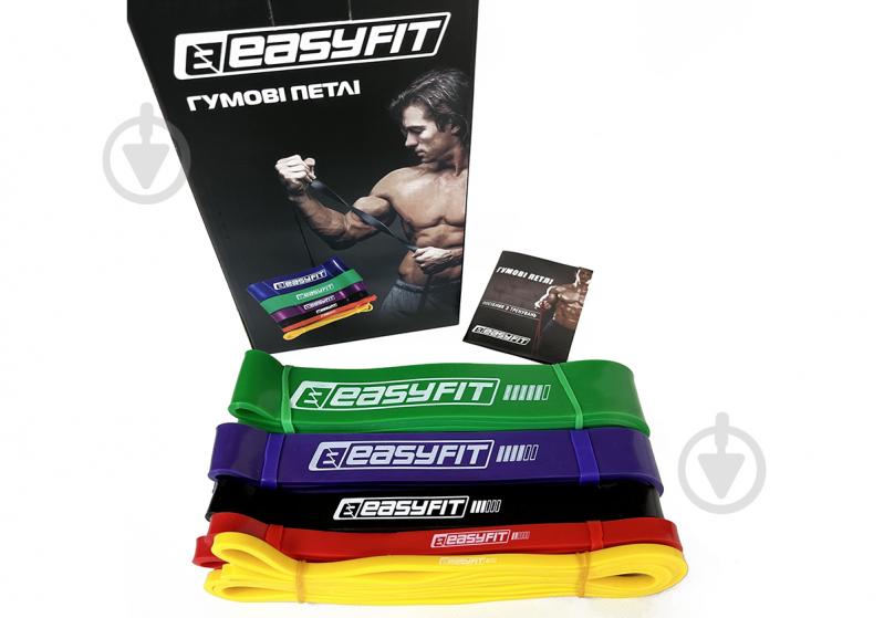 Петля для фитнеса EasyFit набор для подтягиваний и тренировок 1-65 кг 5 шт (EF-NR-1-65-5) в ассортименте - фото 2