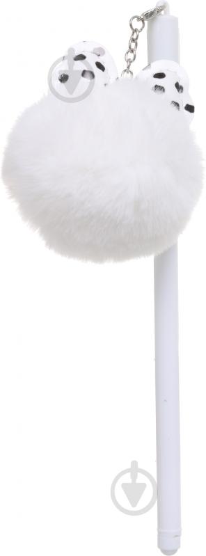 Ручка гелевая Бант с белым помпоном - фото 1