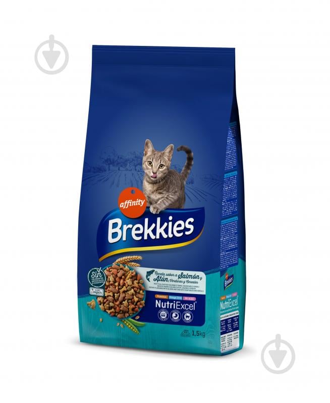 Корм сухий для котів Affinity Brekkies Cat Salmon and Tuna з лососем і тунцем 1,5 кг - фото 1