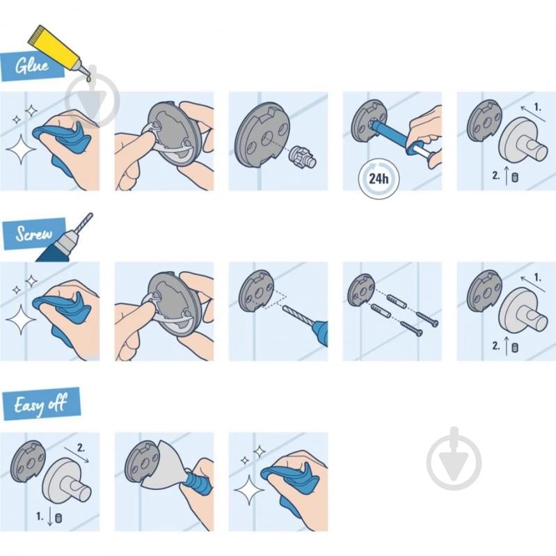 Полка Grohe QuickFix Start Cube з гачками 41106000 (CV035416) - фото 5 Полка Grohe QuickFix Start Cube з гачками 41106000 (CV035416) - фото 5