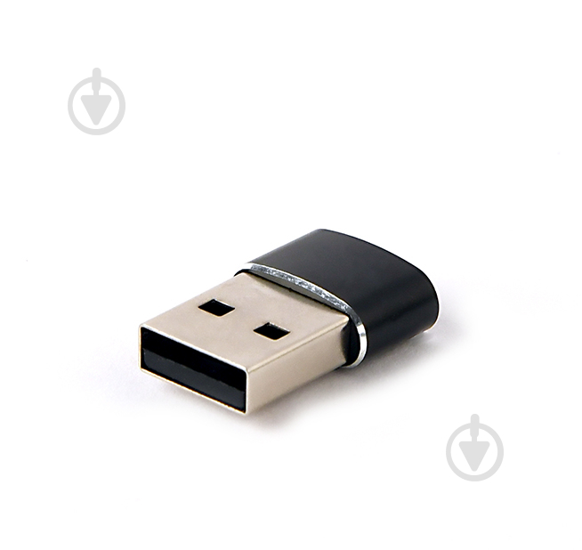 Перехідник USB Cablexpert USB 2.0, А-тато/C-мама, алюміній black (A-USB2-AMCF-02) - фото 2