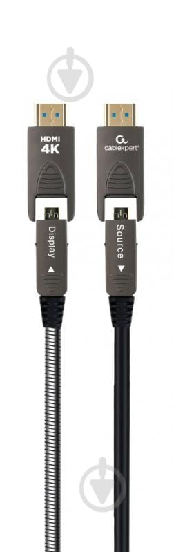 Кабель Cablexpert (AOC) HDMI-A/D на A/D V.2.0, 4К 60Гц 10 м black (CCAP-HDMIDD-AOC-10M) - фото 1