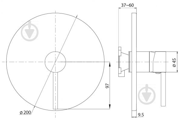 Змішувач для душу Rubineta Kubo-1F-Ultra PM0005 - фото 2