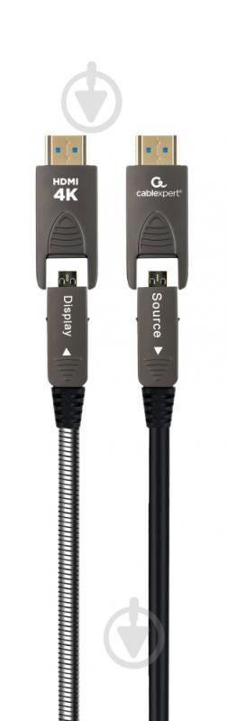 Кабель Cablexpert (AOC) HDMI-A/D на A/D V.2.0, 4К 60Гц 30 м black (CCAP-HDMIDD-AOC-30M) - фото 1