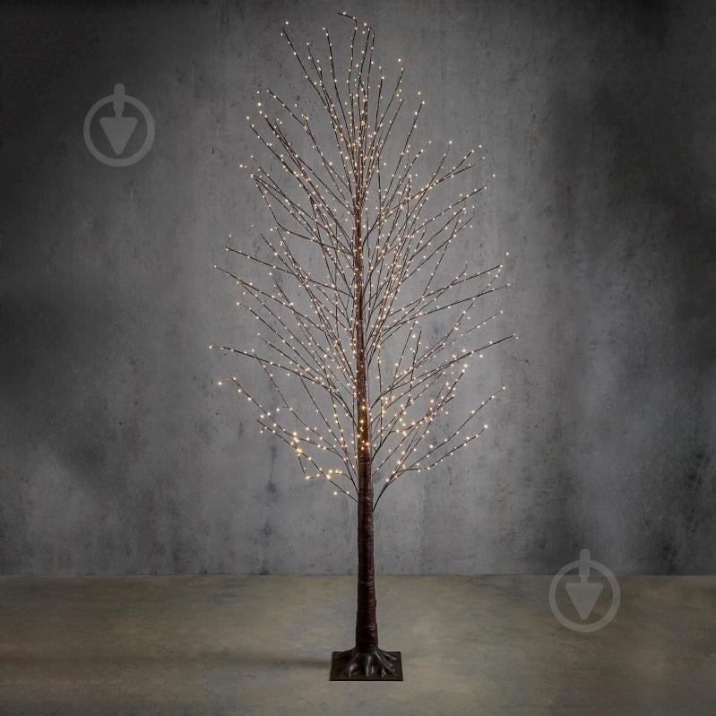 Штучна ялинка коричнево-біла 1152 LED з таймером 240 см коричневий - фото 1 Штучна ялинка коричнево-біла 1152 LED з таймером 240 см коричневий - фото 1