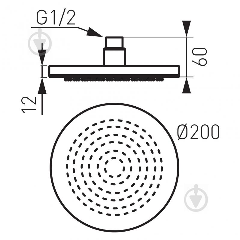 Верхний душ Ferro Rondo 200 мм DSN01 - фото 2