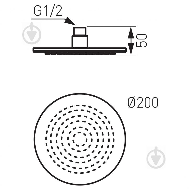 Верхній душ Ferro Slim 200 мм DSN03 - фото 2