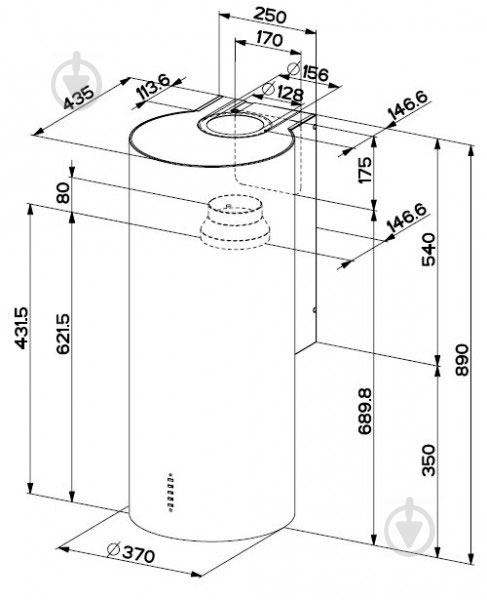 Витяжка Faber Cylindra/2 EV8 2EL XH89 - фото 5