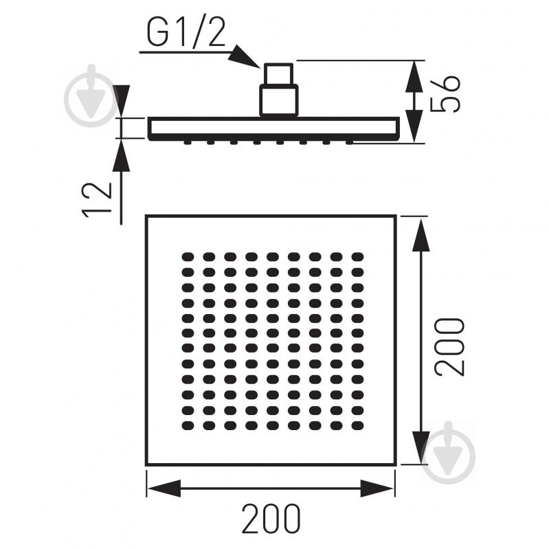 Верхний душ Ferro Squerto 200 мм DSN02 - фото 2