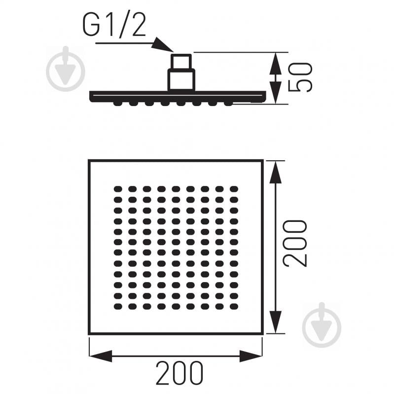 Верхній душ Ferro Slim 200 мм DSN04 - фото 2