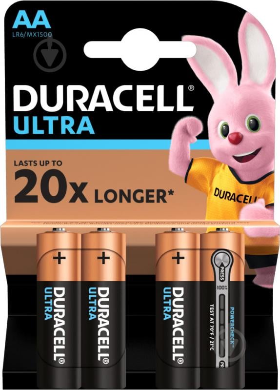 Батарейки Duracell Ultra MN1500 AA (LR6, 316) 4 шт. (5004805) - фото 1