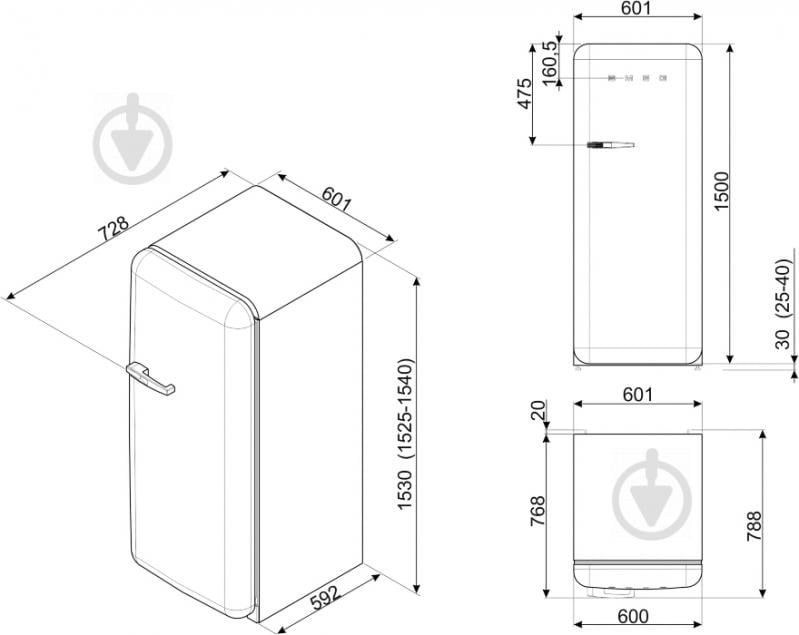 Холодильник Smeg FAB28RDRB3 - фото 6