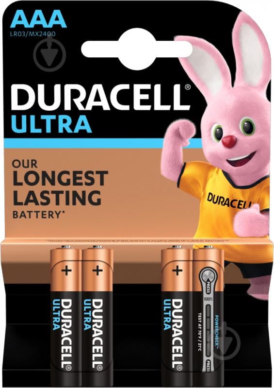 Батарейки Duracell Ultra MN2400 AAA (LR03, 286) 4 шт. (5004806) - фото 