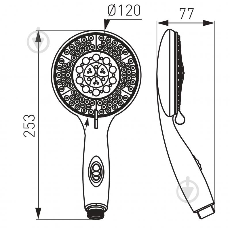Ручной душ Ferro Grado 120 мм S40 - фото 2
