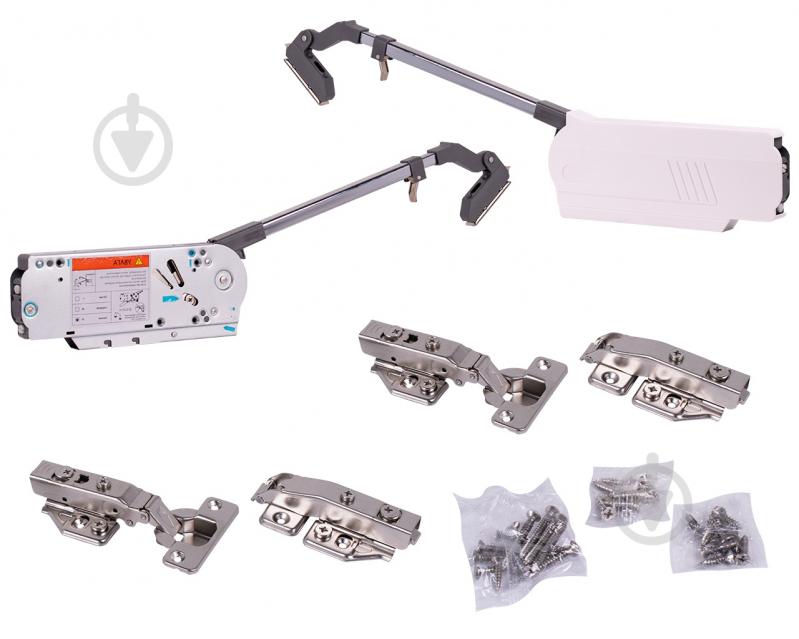 Підйомний механізм DC Bi-fold Strong для фасаду кухні 10,5-14 кг білий без доводчика - фото 5 Підйомний механізм DC Bi-fold Strong для фасаду кухні 10,5-14 кг білий без доводчика - фото 5