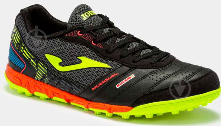 Cороконіжки Joma MUNDIAL 2201 NEGRO VERDE FLUOR TURF MUNS2201TF р.45 чорний - фото 3