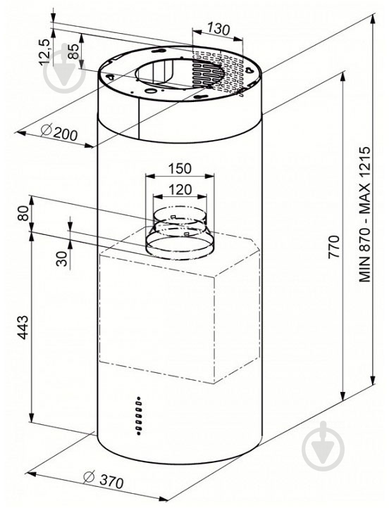 Вытяжка Faber Cylind I.Evo Plus WH GL - фото 2