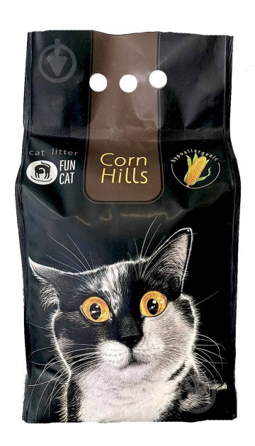 Наполнитель для кошачьего туалета Fun Cat Corn Hills гипоаллергенный из пищевой кукурузы без запаха 5 л 2,8 кг - фото 1