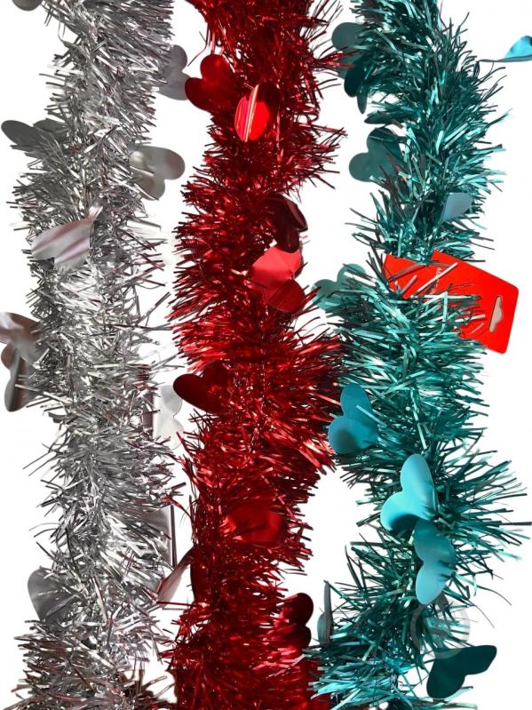 Дощик новорічний Long Dragon LD25-022 9 см 2 м в асортименті - фото 1 Дощик новорічний Long Dragon LD25-022 9 см 2 м в асортименті - фото 1