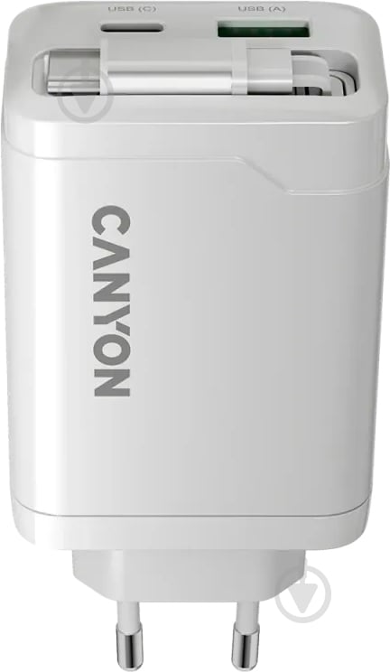 Зарядний пристрій Canyon OnCharge 65RC Build-In Cable USB-C 65W 1xPD 1xQC White (CNS-CURC65ACB) - фото 7 Зарядний пристрій Canyon OnCharge 65RC Build-In Cable USB-C 65W 1xPD 1xQC White (CNS-CURC65ACB) - фото 7